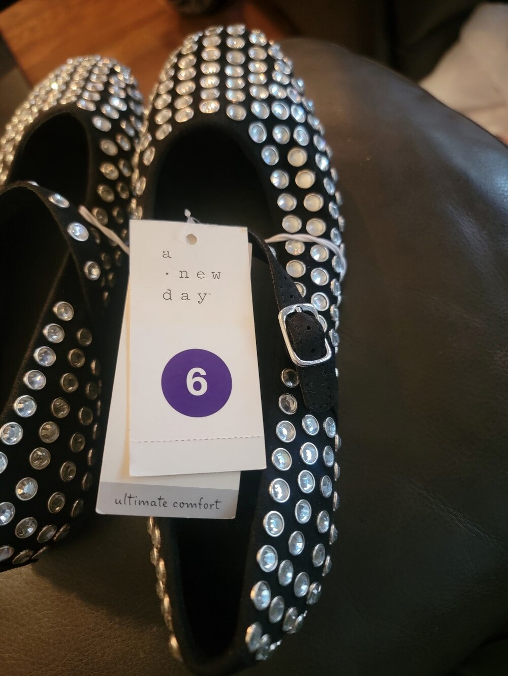 Women's Issa Rhinestone Mary Jane Ballet Flats - A New Day Size 6 & 8 - Picture 14 of 16